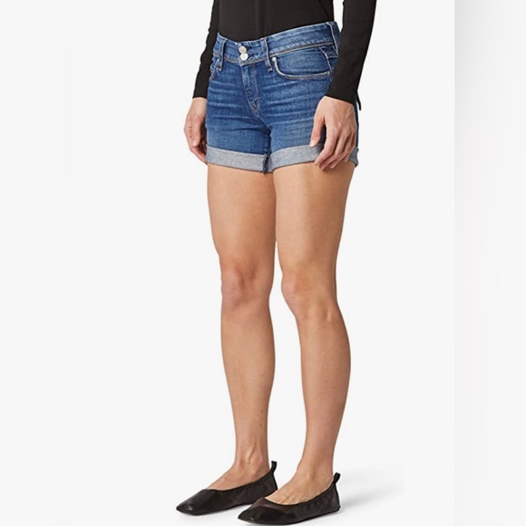 Hudson Croxley Cuffed Mid Rise Denim Shorts Women's Size 27 in Reaction Color - Picture 14 of 15